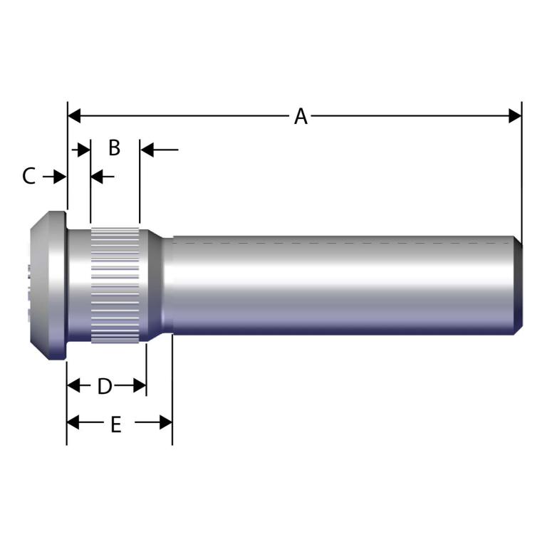 Gunite Disc Wheel Bolt W1203L - image 1 of 1